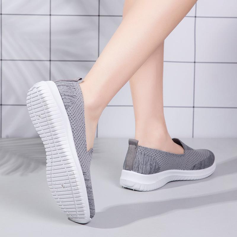 Cloth shoes women's new medium flat shoes, women's shoes casual, flat-soled fly-woven shoes women