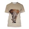 Summer Fashion 3D Printed Cute Nice Animal Elephant Men Fresh And Simple Short Sleeve Round Neck T-shirt Tops