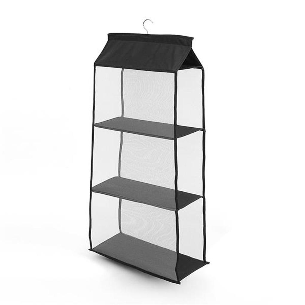 Simple hanging 3-compartment bag organizer storage hanger bag stand