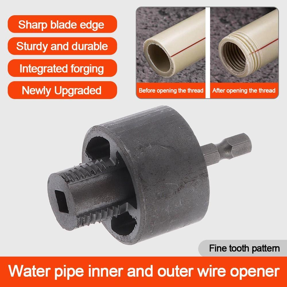 Gifts 4/6 Points Pvc Pipe Threader Multifunction Plumbing Tool Internal and External Thread Opener Durable Pipe Threaders