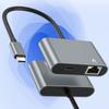 Portable Aluminum Alloy USB C Male to RJ45 Ethernet processor Supporting 2500Mbps and 100W Fast Charging Plug and Play for Home Office
