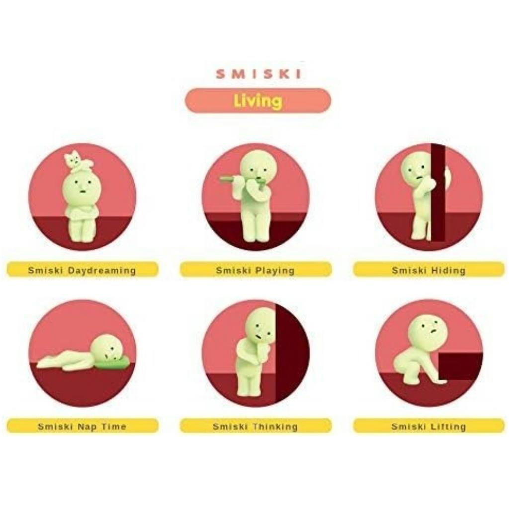 Smiski Glow in The Dark Mini-Figur, Living Series Blind Box Geschenke für Party