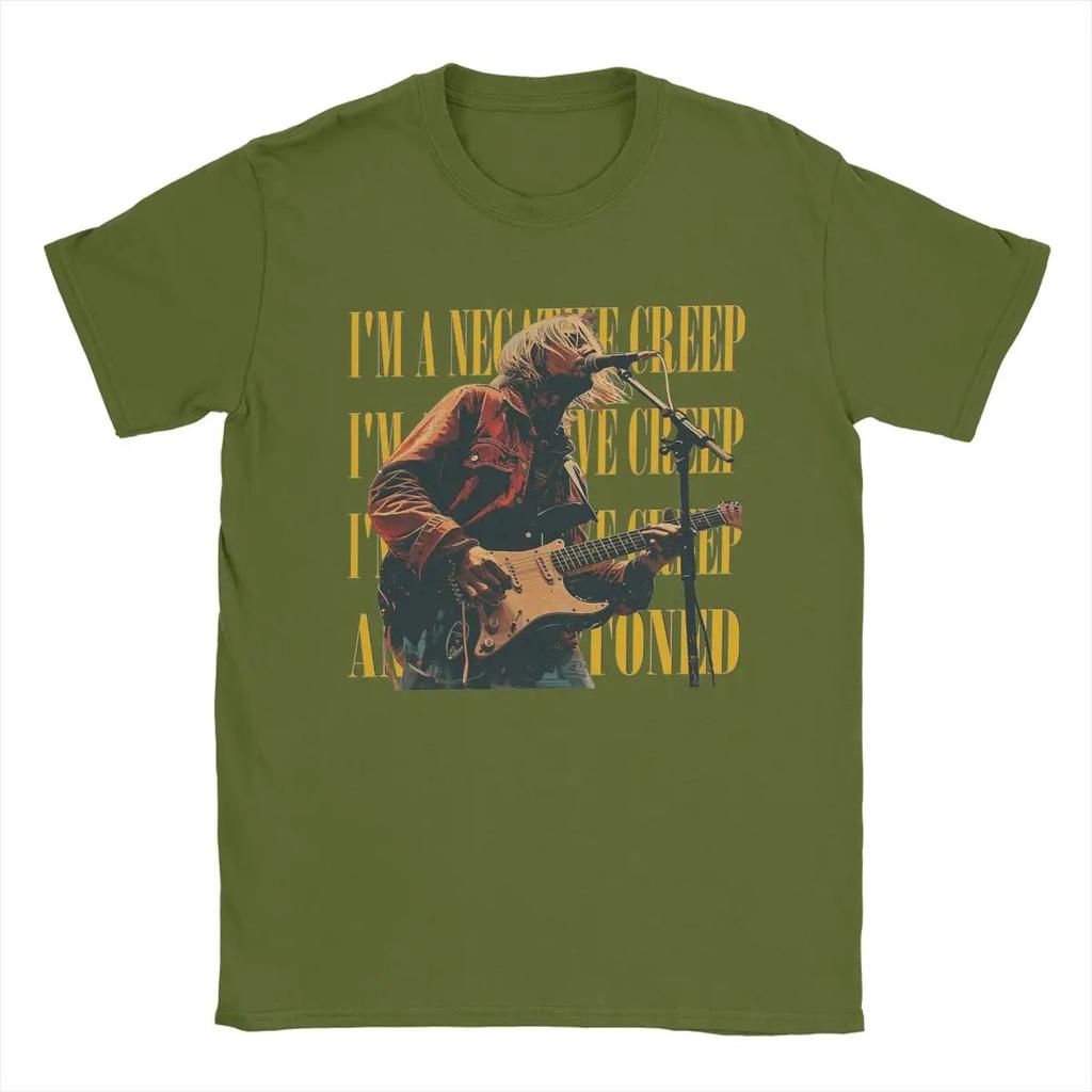 Men's T-Shirt Kurt Cobain Unique Pure Cotton Tees Short Sleeve T Shirt Crew Neck Clothes Original