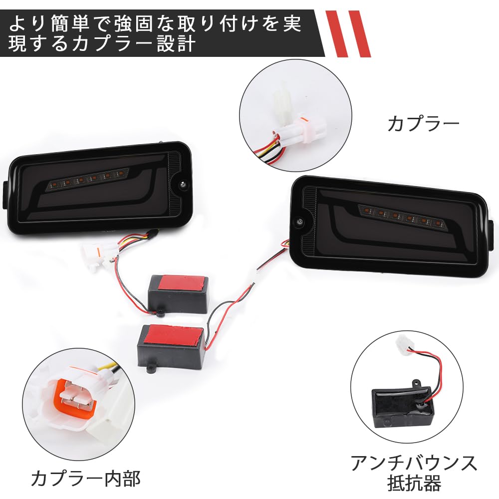 Syncnika LED Tail Lights for Toyota Hijet Set of Compatible with Genuine Waterproof and with Sequential Turn Signals and Clear Lens Black Lens [New