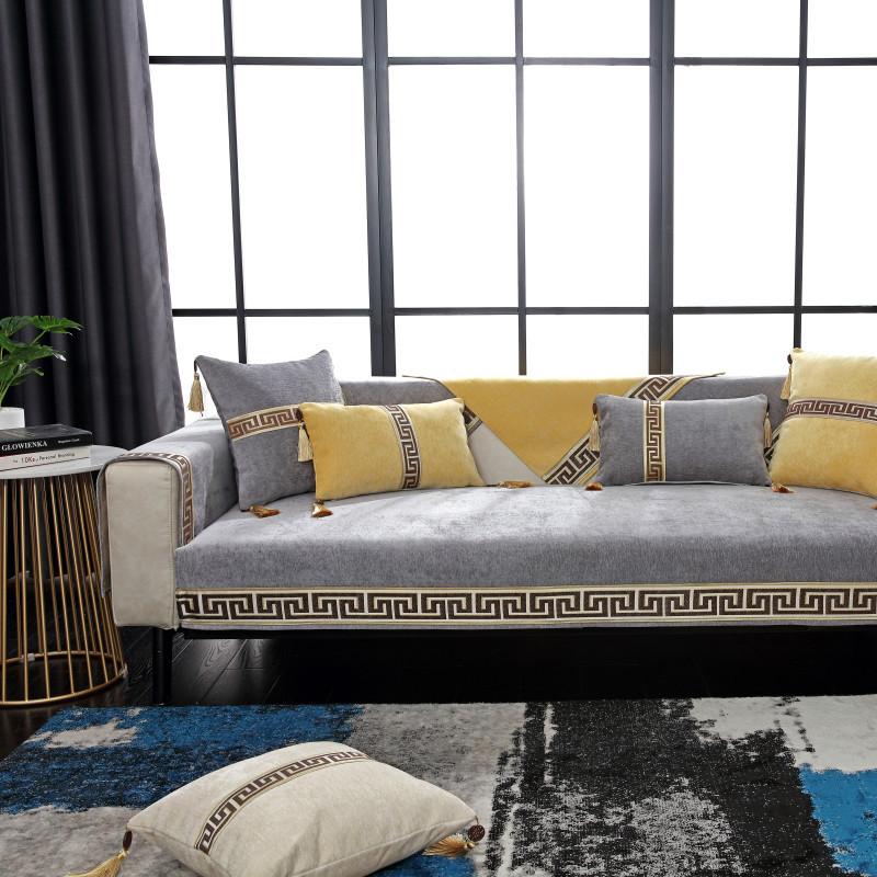 Four Seasons Noua perna de canapea din chenille chinezeasca Moderna, simpla, de culoare solida, perna de canapea Prosop