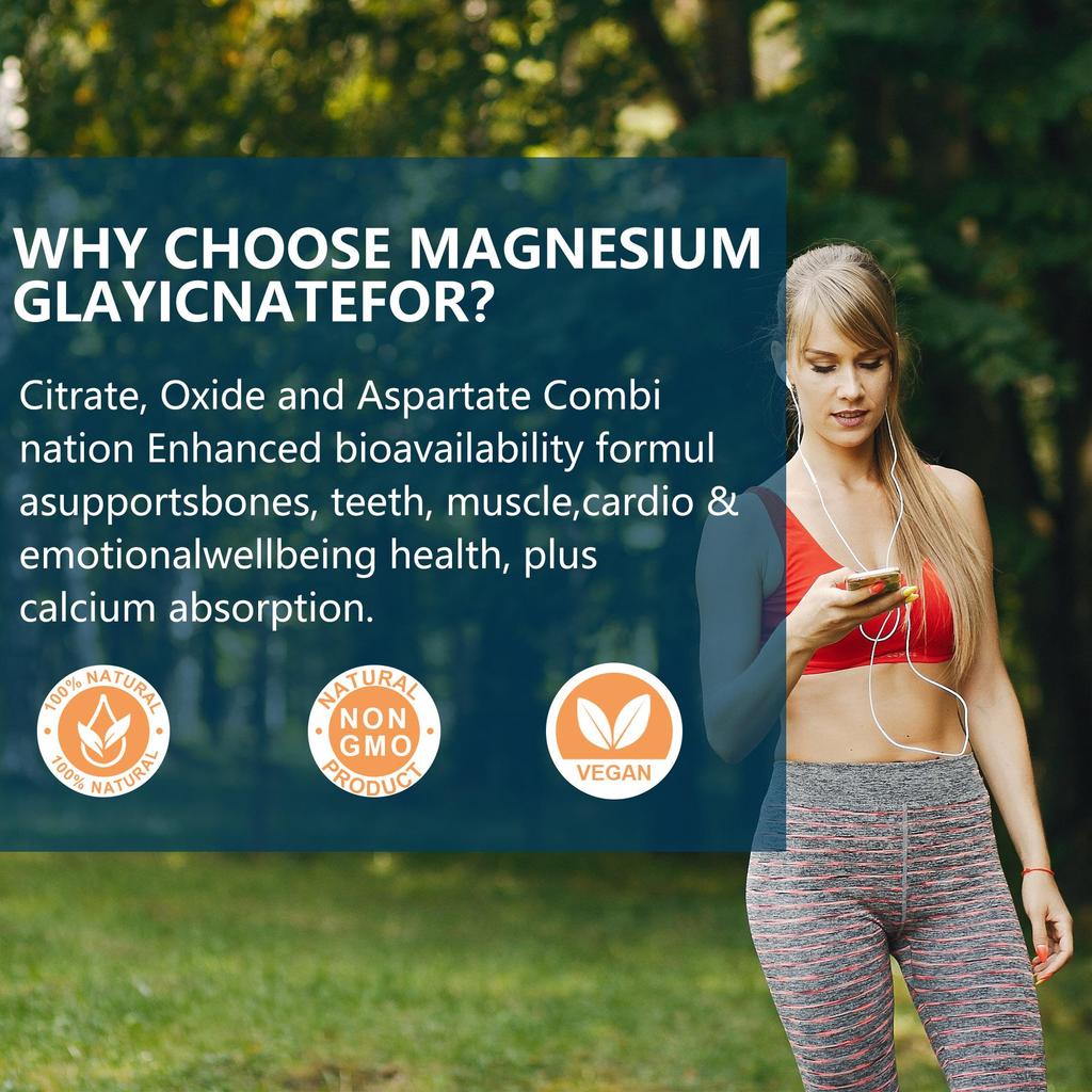 Airboy - 500mg Magnesium Glycine Capsules - For Immune System, Bone and Joint Health, and Nervous System Health