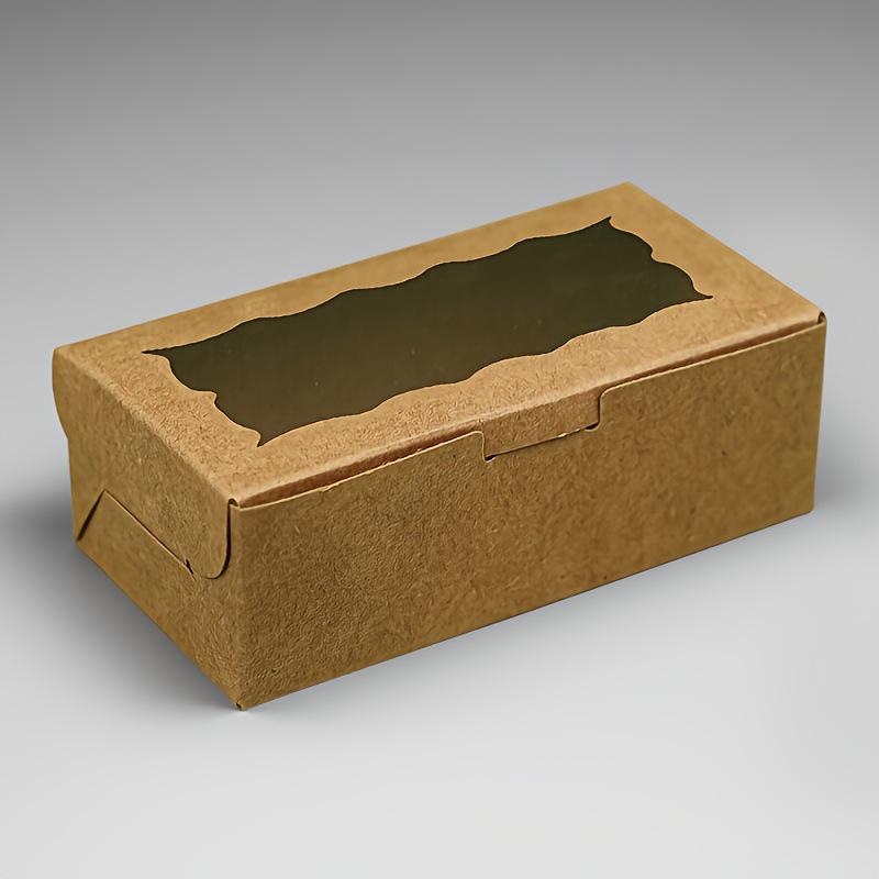 Kraftpapier Weiße Pappe Fenster Kuchenbox für Backen und Desserts