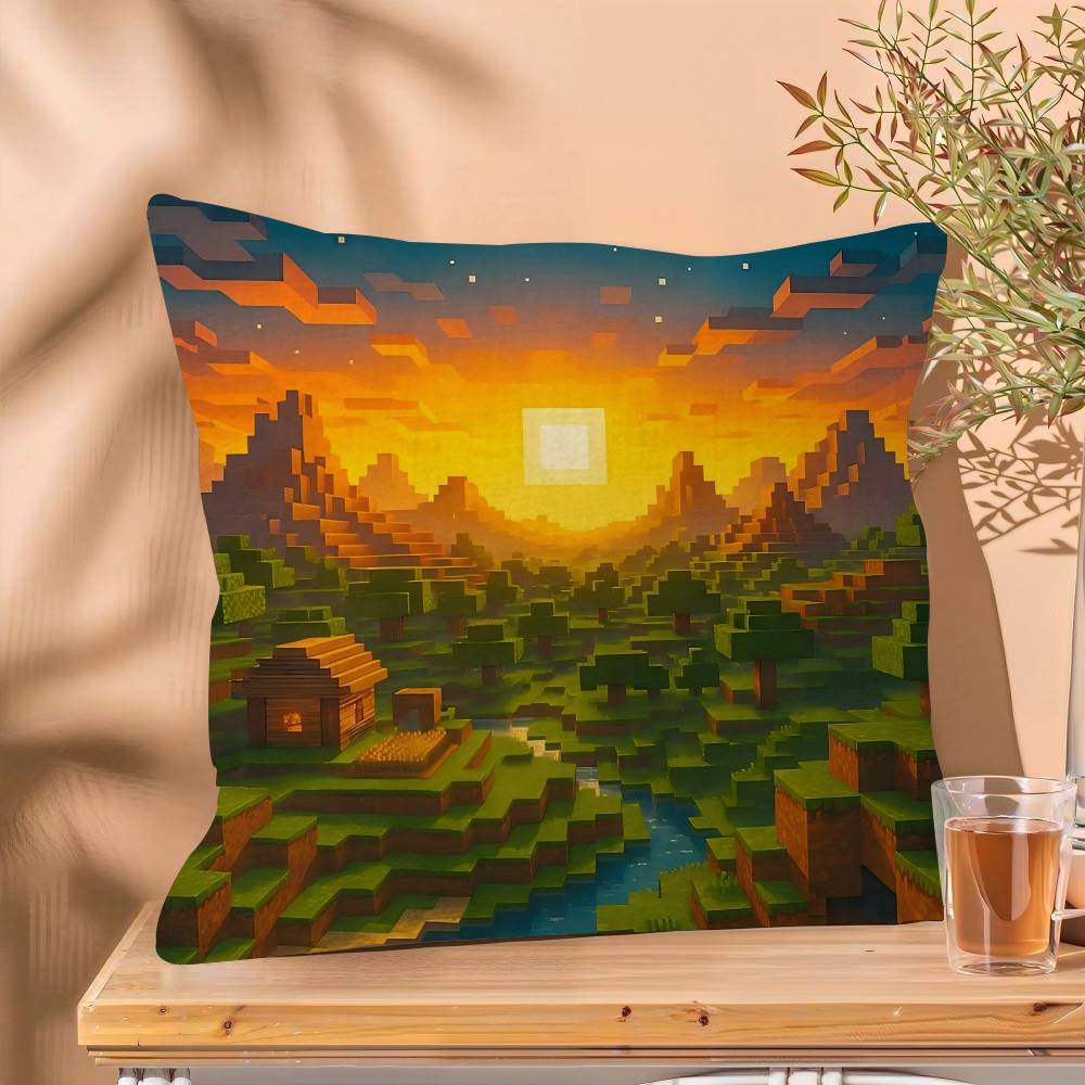 1PC PC Game M-Minecraft  Cushion Cover Car Throw Pillow Case For Sofa Car Christmas Gift