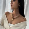 DIEZI Punk Vintage Heart Pendant Necklace For Women Fashion Gold Silver Color Statement Chokers Clavicle Chain Necklace Jewelry