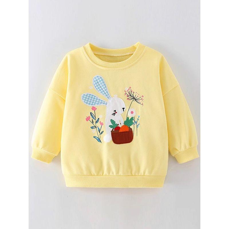 Cute Rabbit Girl Spring and Autumn Pure Cotton Casual Sweatshirt