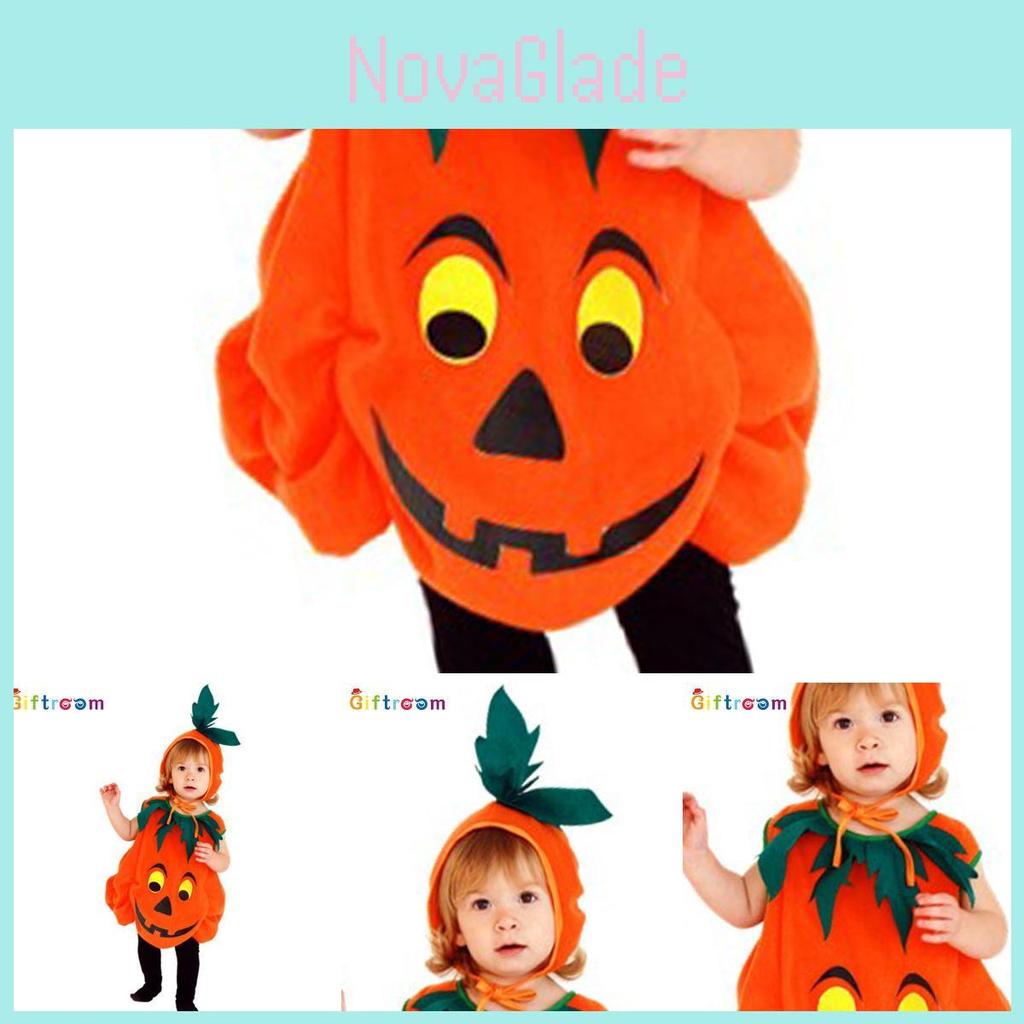Entzückendes orangefarbenes Kürbiskostüm für Kinder, perfekt für Halloween-Partys und Veranstaltungen
