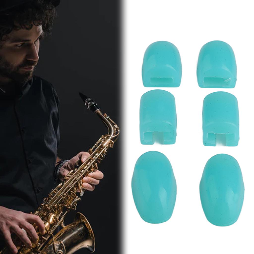 6Pcs Saxophone Key Risers Silicone Comfortable Cushioning Saxophone Finger Pad Sax Thumb Pad