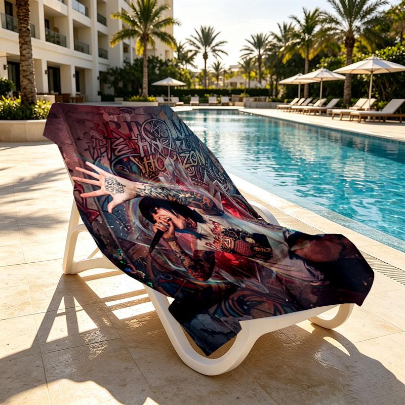 Bring Me the Horizon Print Beach Towel Design, Soft, Lightweight. for Home Bathroom, Spa, Pool, Yoga, Surfing, Camping, Gift for Family, Friend
