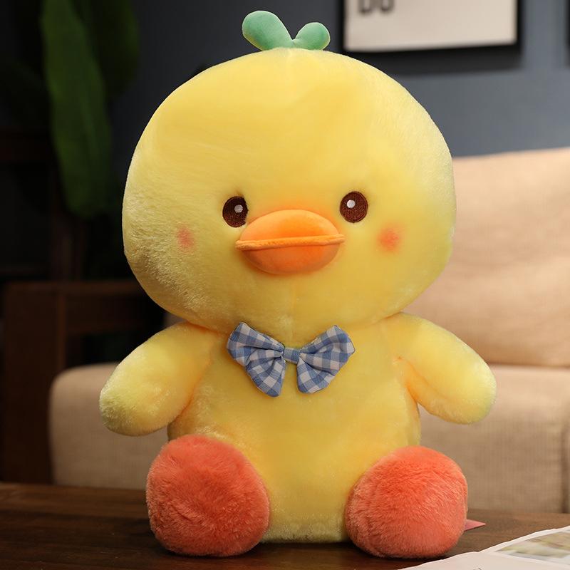 

Cute bow tie duckling doll plush toy duck doll children sleeping soothing pillow girl rag doll 35cm（0.3kg）
