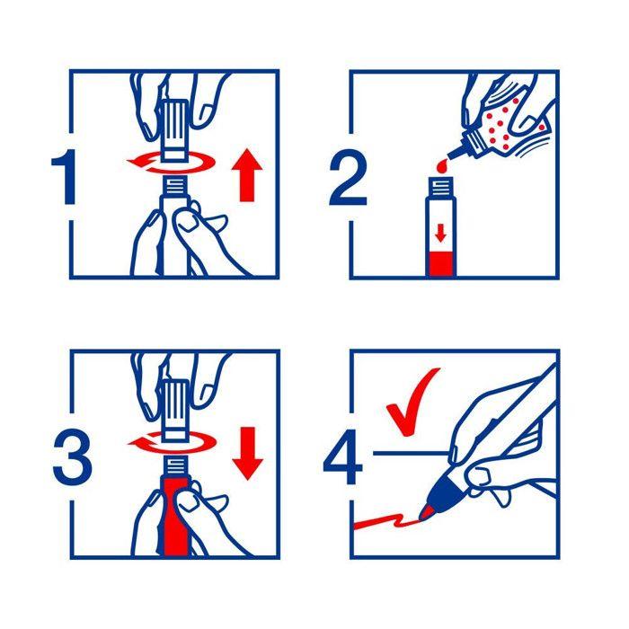 Marqueur Permanent - EDDING - 800 - Bleu - Pointe Biseautée 4-12 Mm - Lot De 5