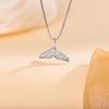 Mermaid Tail Fish White Fishtail Crystal 925 Sterling Silver Clavicle Chain Pendant Necklaces