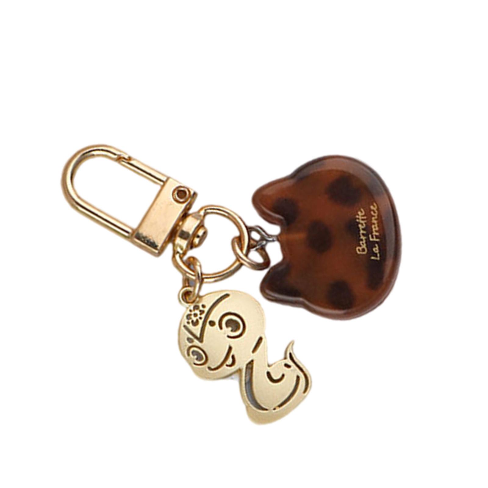 

Брелок с рисунком кошки и леопардовым принтом, милый, из смолы, многофункциональный аксессуар для сумки, подходящий для различных случаев