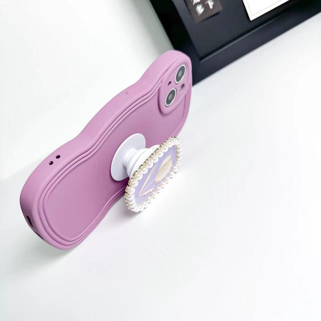 Funda para teléfono estilo palaciego con flor de perlas y soporte para iPhone 14 Pro Max / 13 Pro / 15