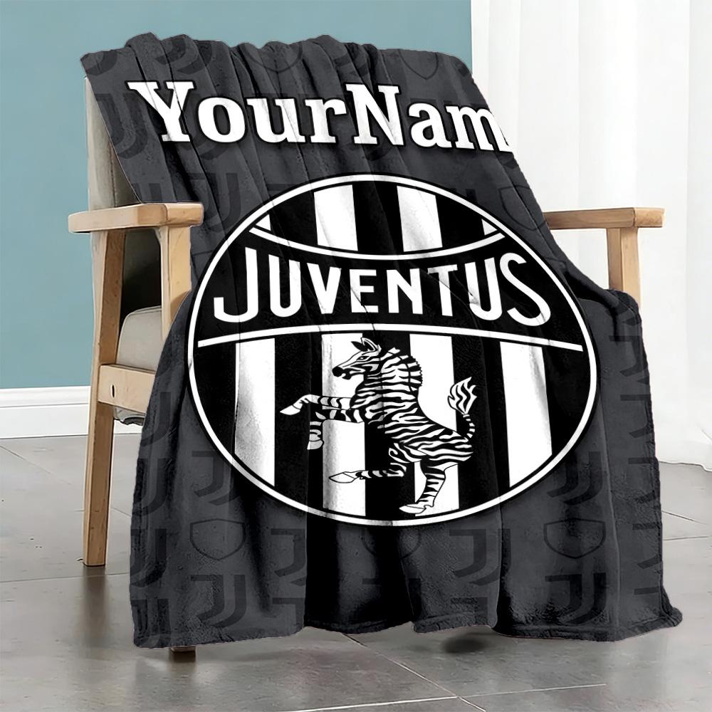 Juventus Customize Text Blanket Multi-purpose Customizable Blanket Soft Warm Cozy Throw For Chair Living Room Bed Nap Four Seasons Multipurpose