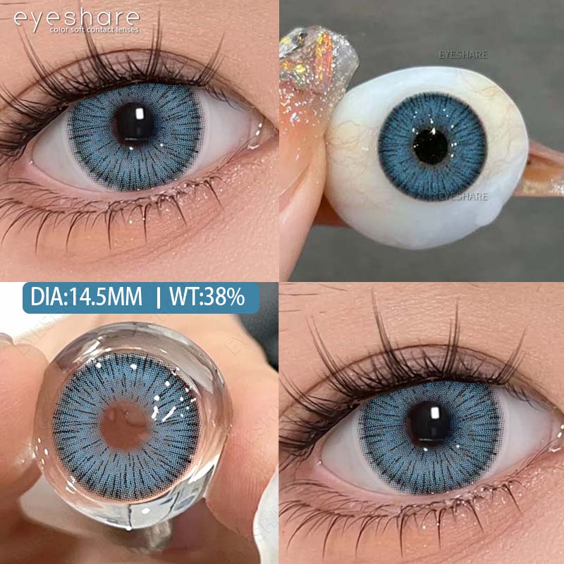 EYESHARE Colored Contact Lenses Fashion Light Blue Lenses Gray Color Lenses Dark Brown Natural Lenses Green Fashion Lenses 1 Pair