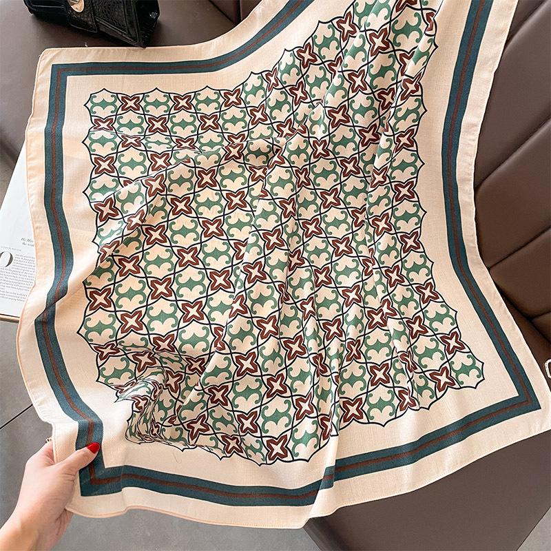 Autumn and Winter New Korean Version Fashion Printed Scarf, Scarf, Imitation Wool Feel Fashion Scarf, Tie, Sunscreen Silk Scarf
