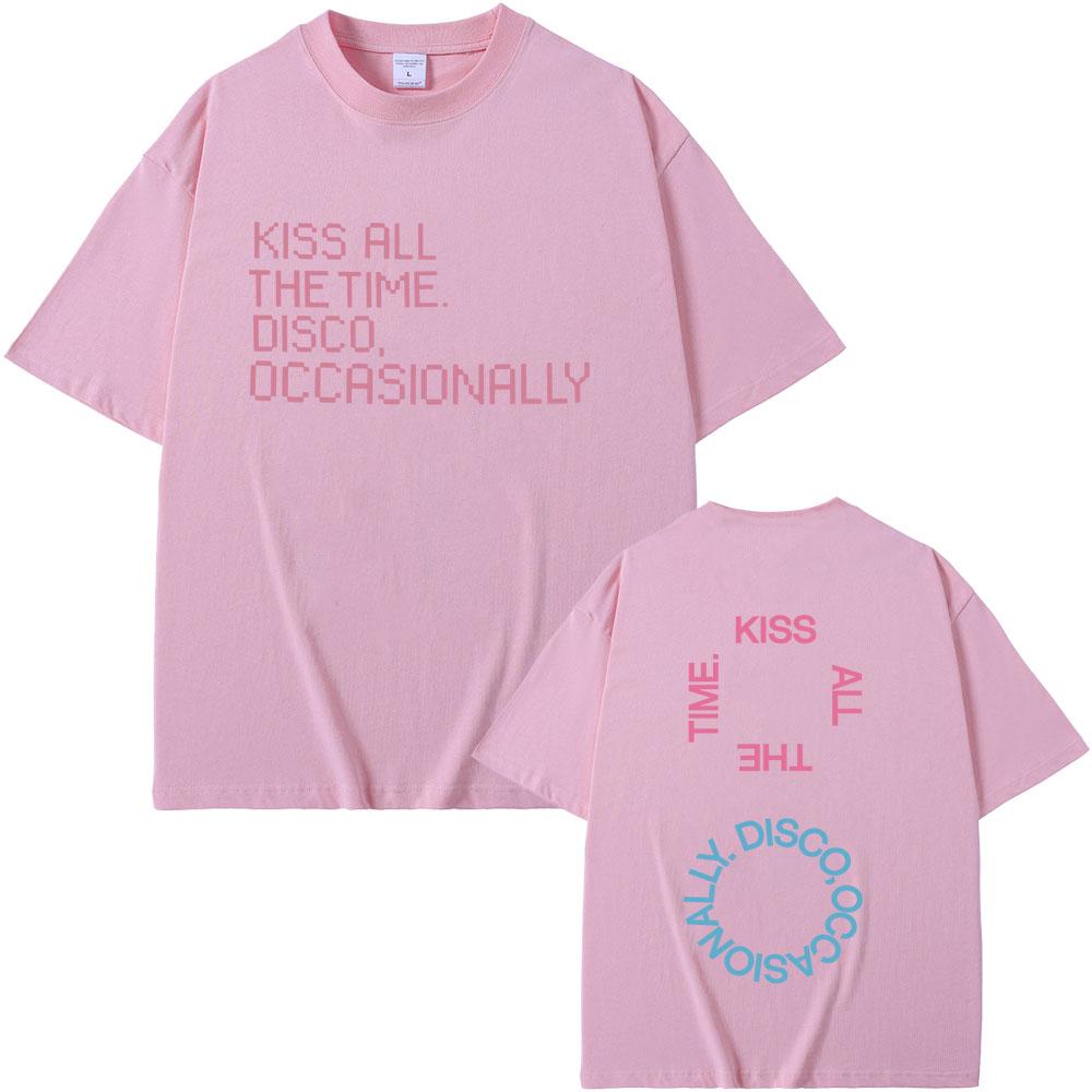 Hot Sale New Kiss All The Time Disco Occasionally Album Graphic Tshirt Unisex Women Fashion Oversized T Shirt Male Cotton Tshirts