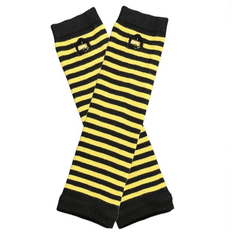 

Панк-готик-рок теплі рукавички без пальців на довгі руки чорний/жовтий