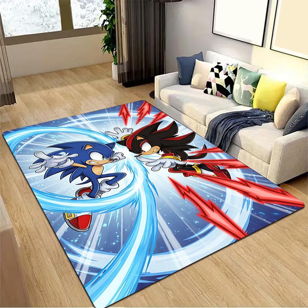 Sonic The Hedgehog Art Print Decoration,Carpet,Living Room,Bedroom, Non-slip,Square rug