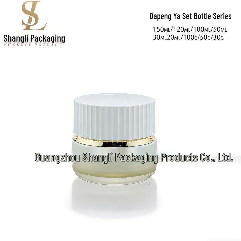 

Luxury Skincare Set: Striped Lid Cream Jars, Travel-Size Jars, 100g Sleeping Mask, 20ml Essential Oil Bottles, Packaging Materials