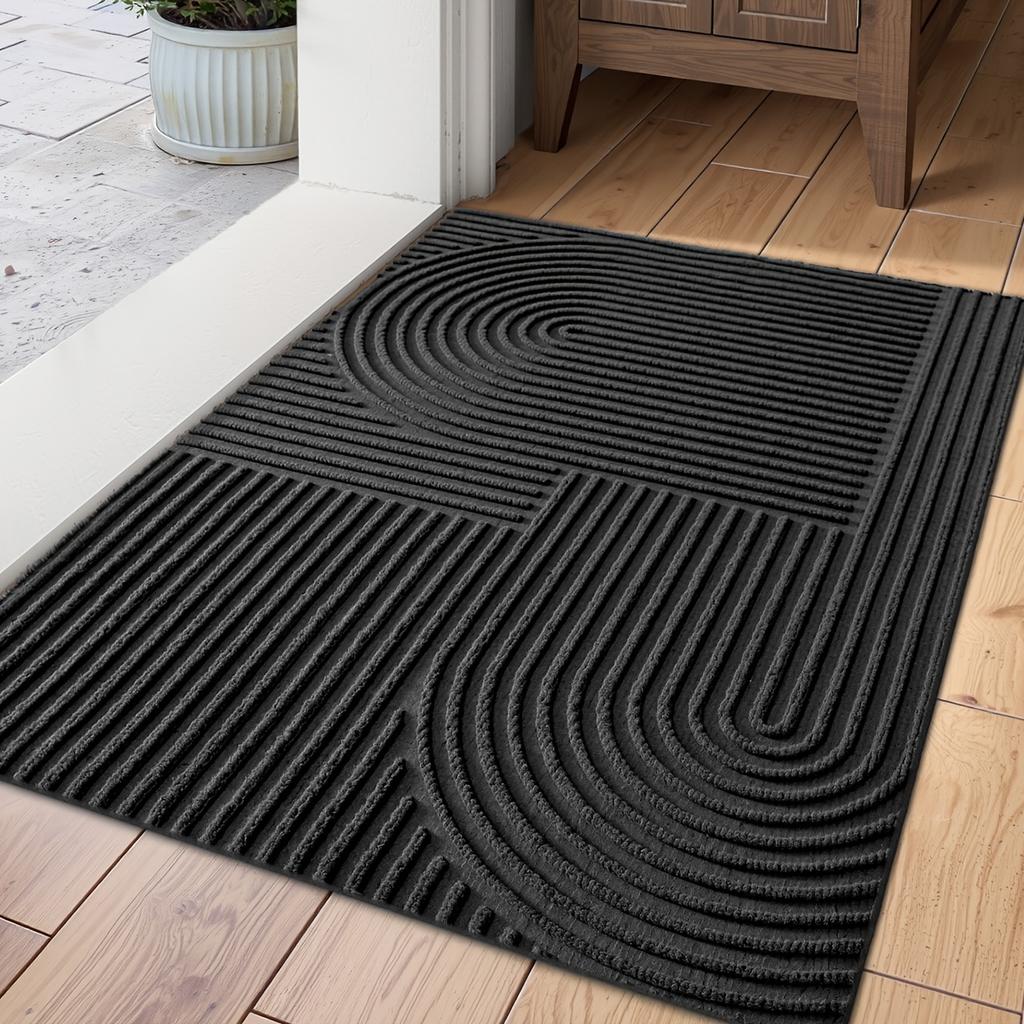1 Stück Gestreifte Fußmatte - Rutschfeste Flache Eingangsmatte, Gestreifte Innen-/Außenmatte für Haustür, Terrasse, Handwaschbare -ähnliche Matte