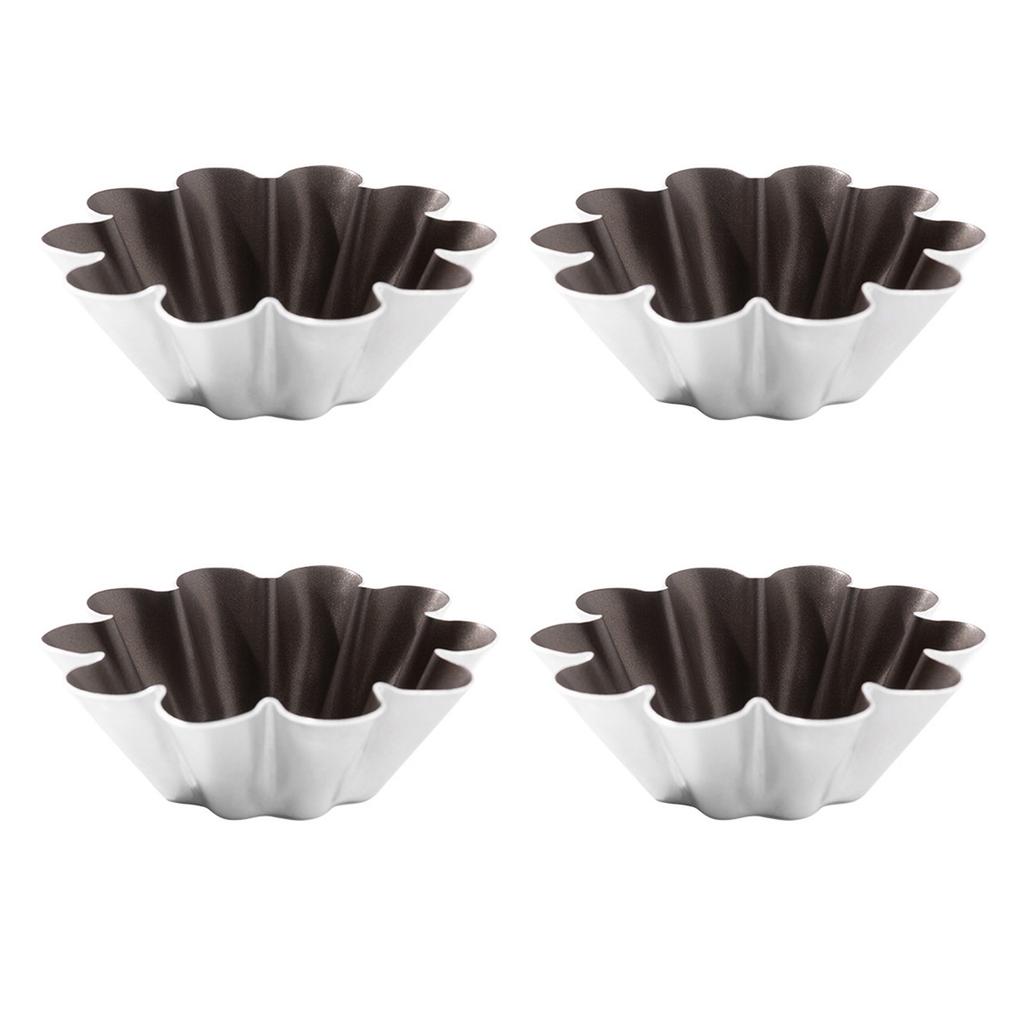 4Pcs Eggs Tart Molds Tiny Pie Tartlets Dessert Molds Aluminium Small Tart Pans Small Cupcakes Molds Bakings Cups