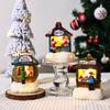 Santa House Miniatures Resin Christmas Microlandscape Ornament Christmas Small House Lamp  Kid Gift