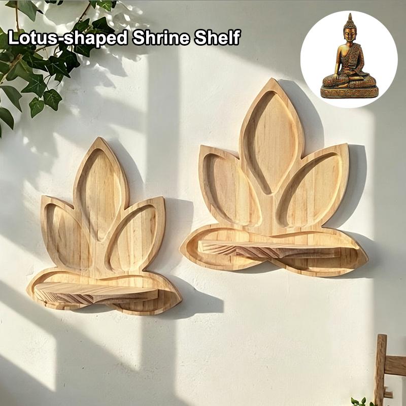 1 Supporto per Santuario a Forma di Loto Portafiori in Legno da Parete Rastrelliera per Stoccaggio e Esposizione