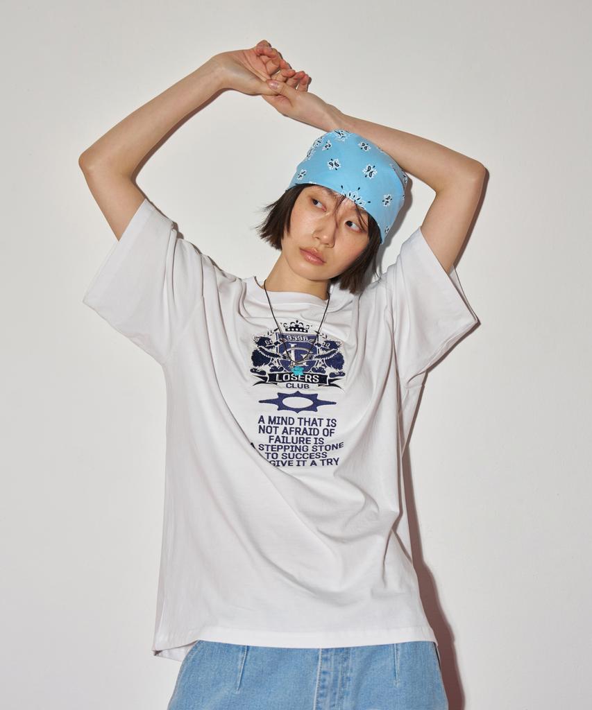 Lujeoseukeulleob Varsity Logo Short Sleeve T-Shirt White
