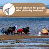 1Pcs Ergonomic Wood Handle Stainless Steel Net Rake Portable Rust Resistant Clam Digger Beach Digging Rake Seafood Harvesting