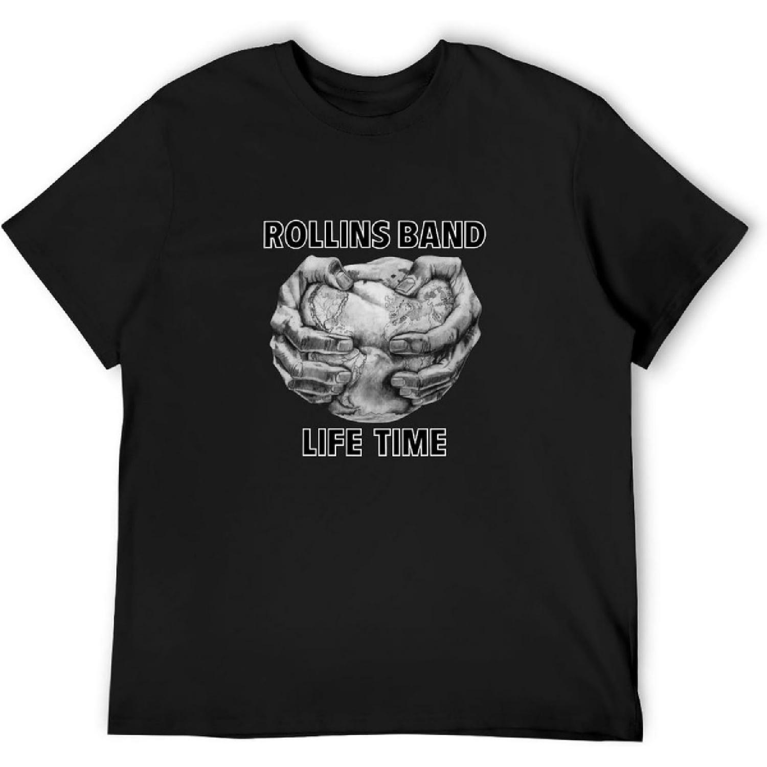Huang Qi Rollins Band Life Time Men T Shirt Rock T Shirt Rock Band Shirt T-Shirt Graphic Unisex Black S