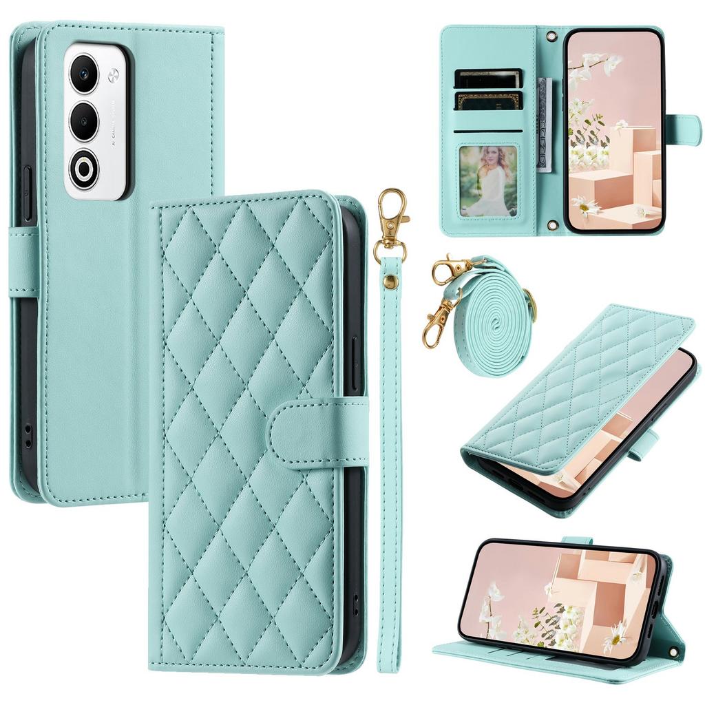 For Oppo A5 5G/4G Case Wallet Rhombus Grid PU Leather Phone Cover