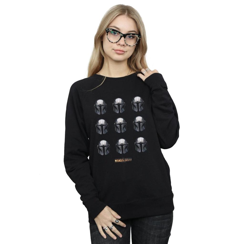 Star Wars Womens/Ladies The Mandalorian Helmet Pattern Sweatshirt