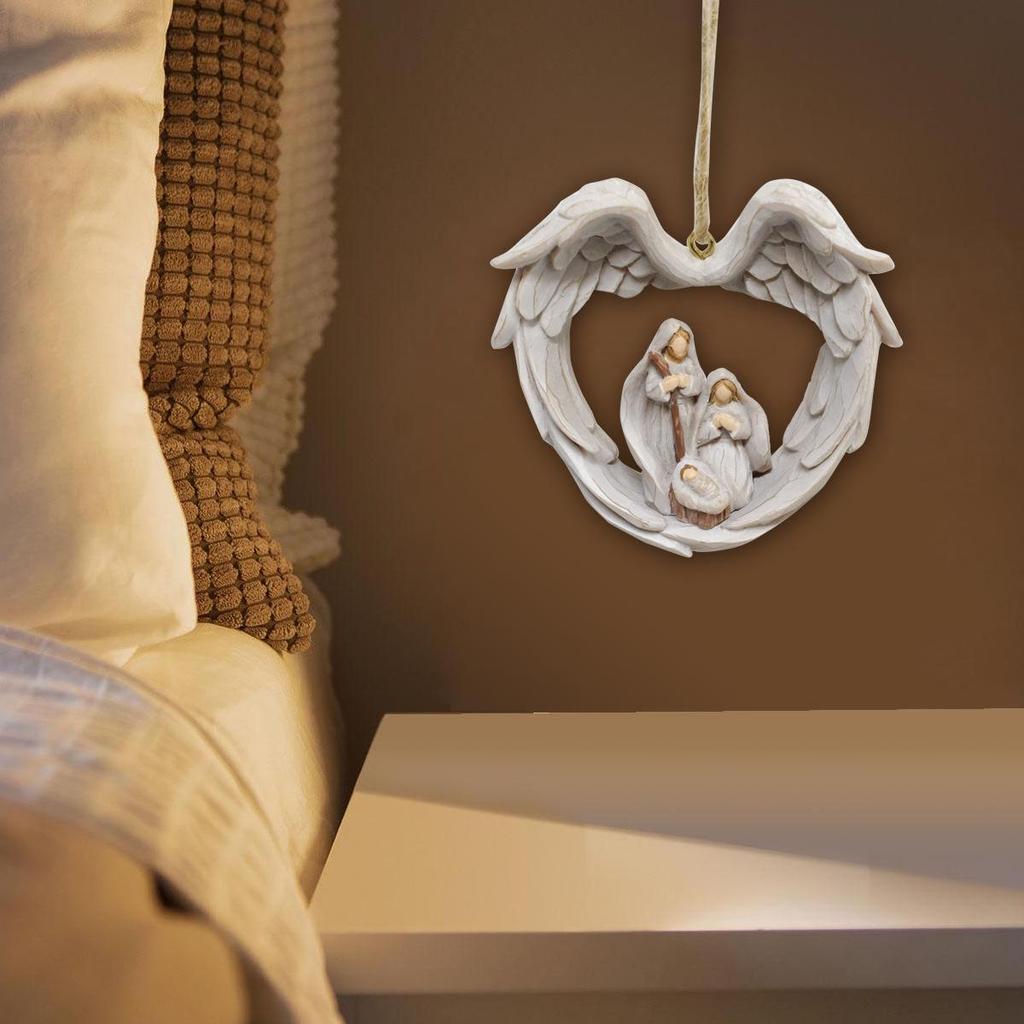 Creative Wings Christmas Religious Pendant for Home and Car Decor