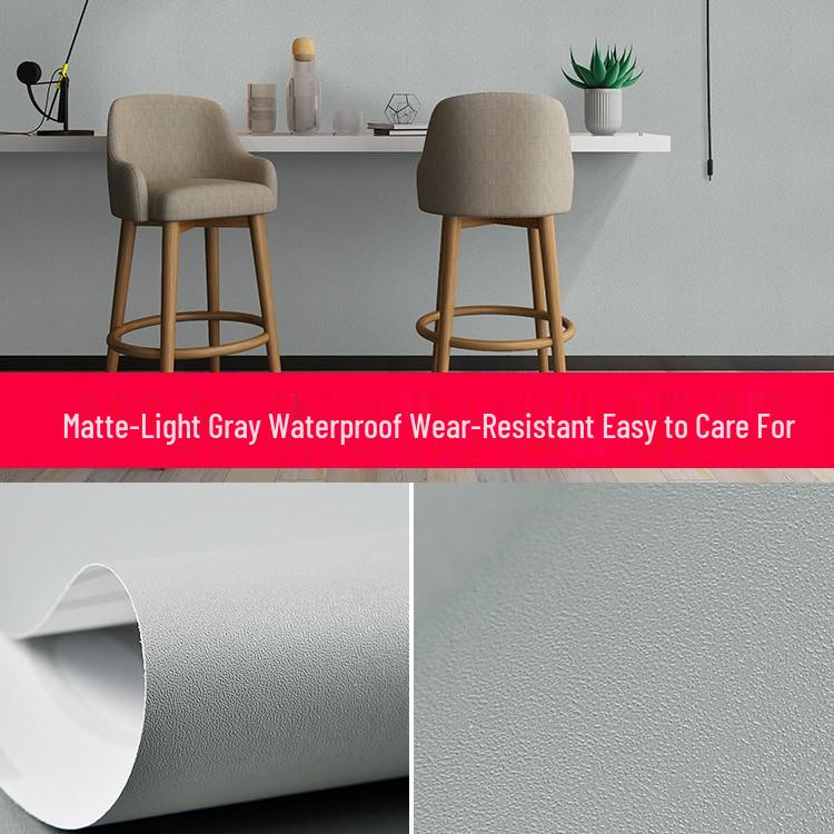 Gray Waterproof Self-Adhesive Wallpaper for Bedroom, Living Room, Dorm, or Shop Decor.