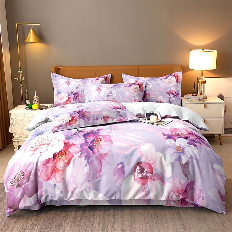 Red Big Flower Bedding Set Lovely Duvet Cover Boys, Kid's Quilt Cover Girls Room Gorgeous Bedding King/Queen Duvet Cover Set