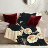 Black Cat Sushi Blanket Soft Warm Furry Throw Super Kids Toys Bed Sofa Car Cradle