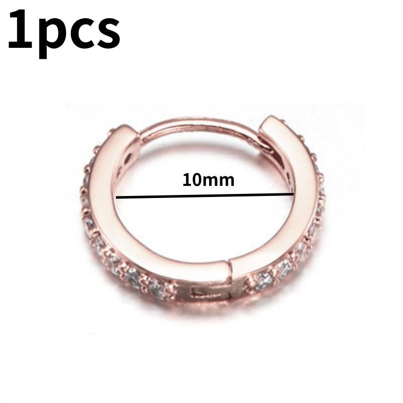 

Small 1pcs Round Tiny Huggie Hoop Earrings Jewelry Accessories Gifts Decorations Diameter 10mm рожевий колір золота