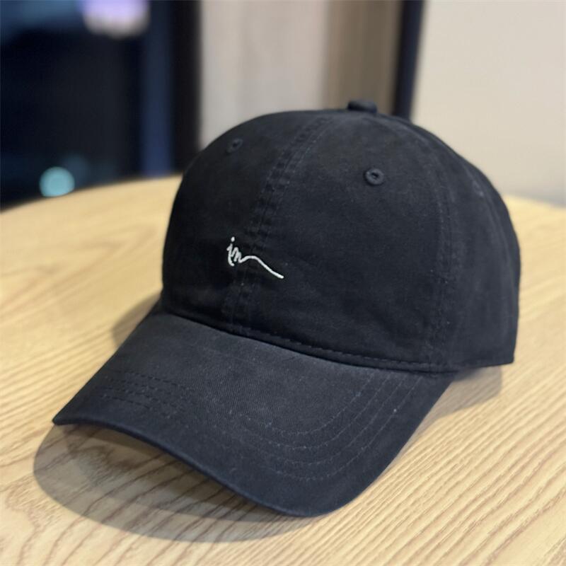 New product simple letter embroidery baseball cap men's and women's pure cotton breathable and versatile face small sunshade cap