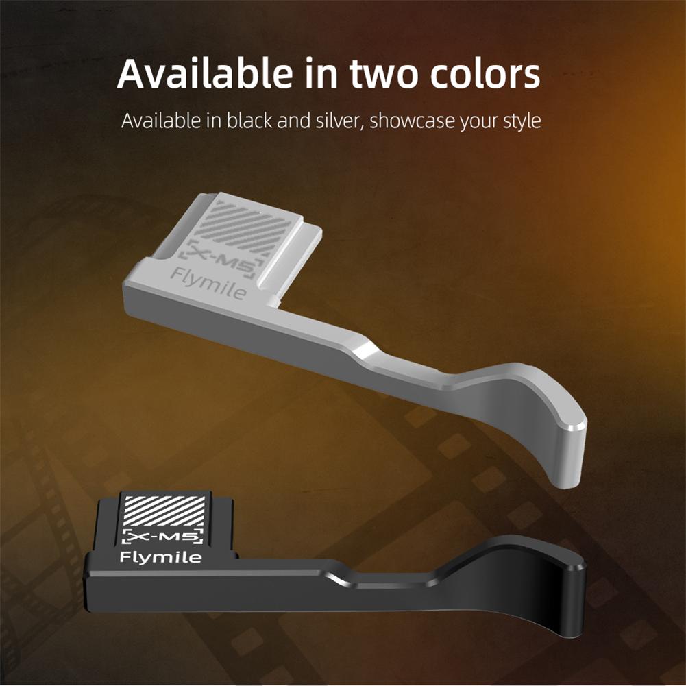 Aluminum Alloy Thumb Grip with Shutter Release Button Built-in Silicone Pads Hot Shoe Cover Camera Thumb Rest for Fujifilm X-M5