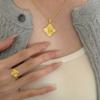 Luxury Women Jewelry Set Italian Bucher Brushed Clover Necklace Diamond Star Earrings Flower Ring