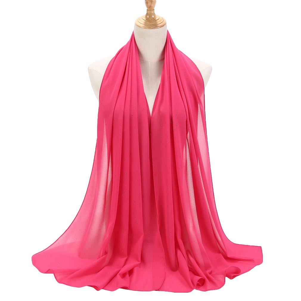 Women's Chiffon Shawl, Glitter Gold Powder Scarf, Chiffon Hijab for Party/Beach