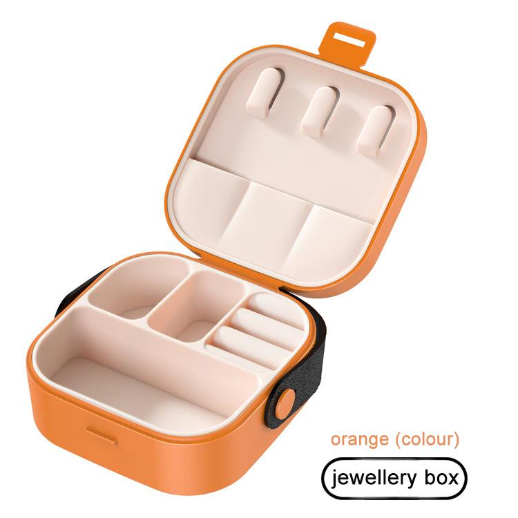 

Шкатулка для украшений Портативная мини-шкатулка для хранения украшений Многофункциональная подарочная коробка для ожерелий, сережек, колец, браслетов для детских украшений оранжевый
