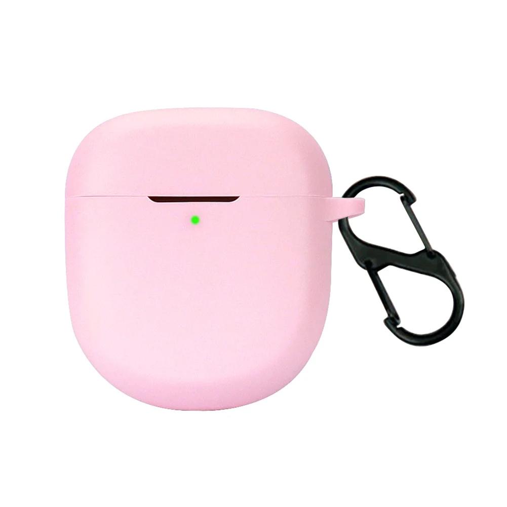 

Силиконовый чехол-держатель для наушников с крючком, моющийся, защитный чехол для беспроводных наушников, замена для Bose QuietComfort Earbuds II розовый