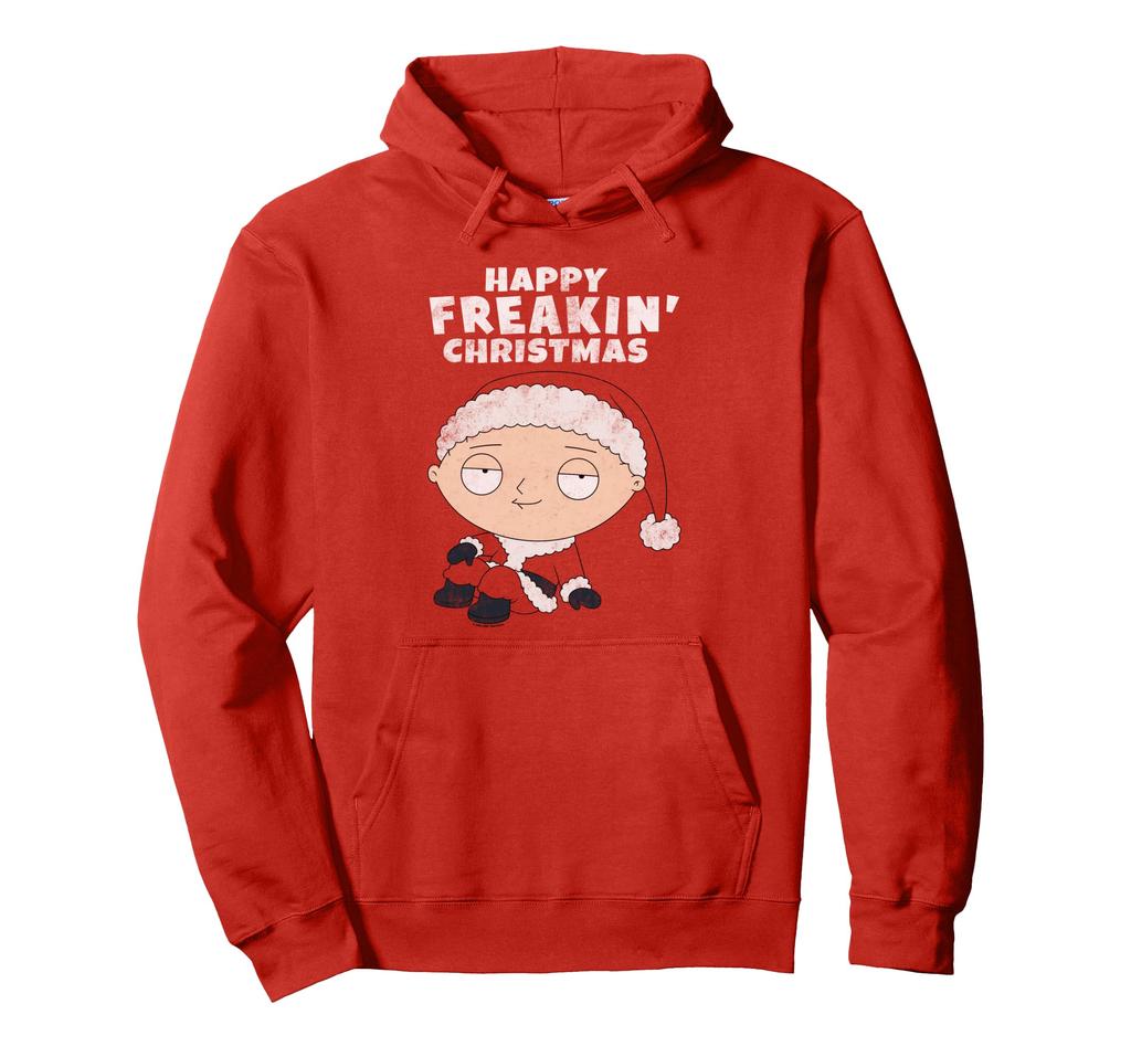 Family Guy Happy Freakin' Christmas Stewie Distressed Art Hoodie